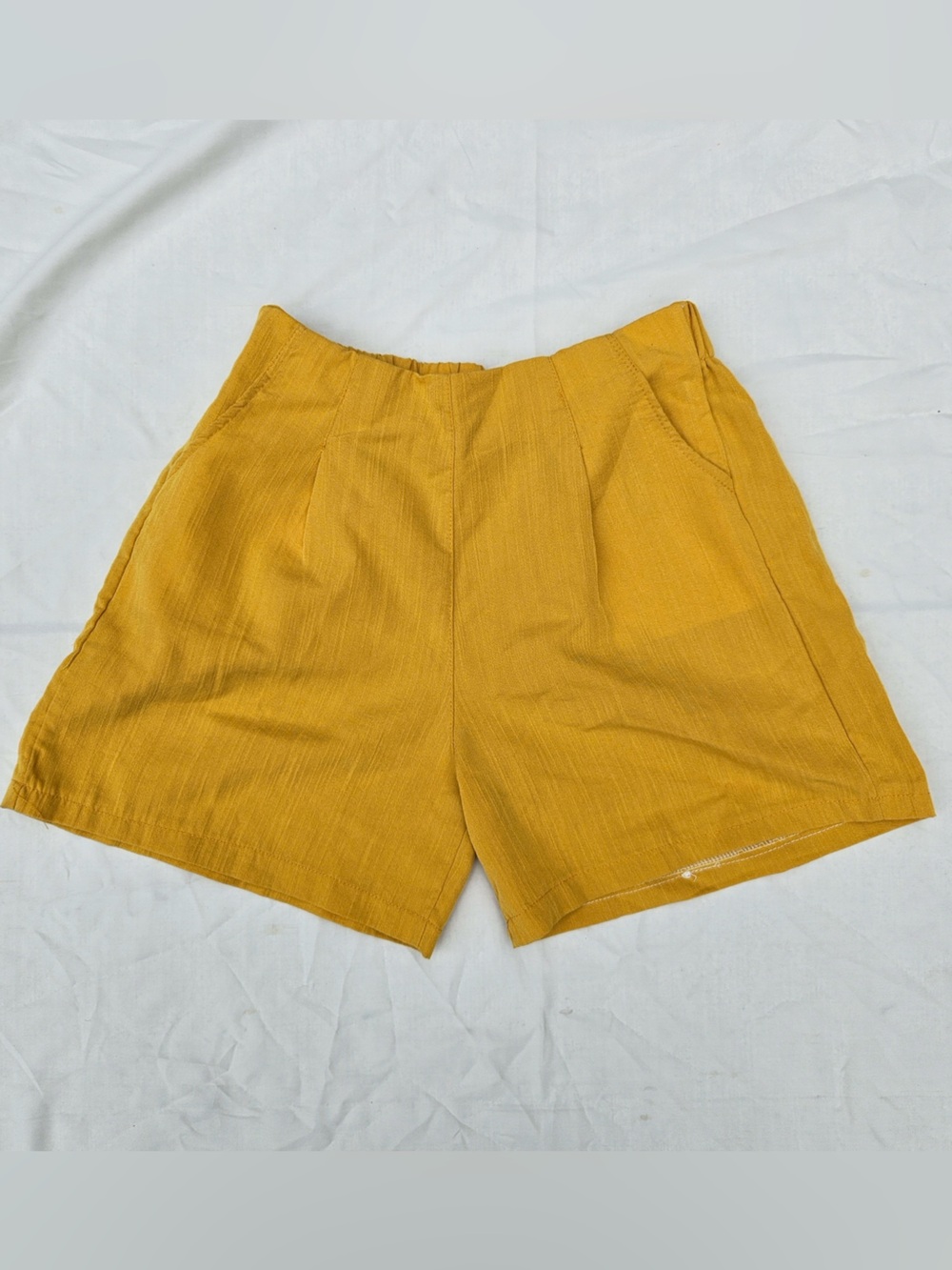 Mustard Yellow High-Waist Shorts